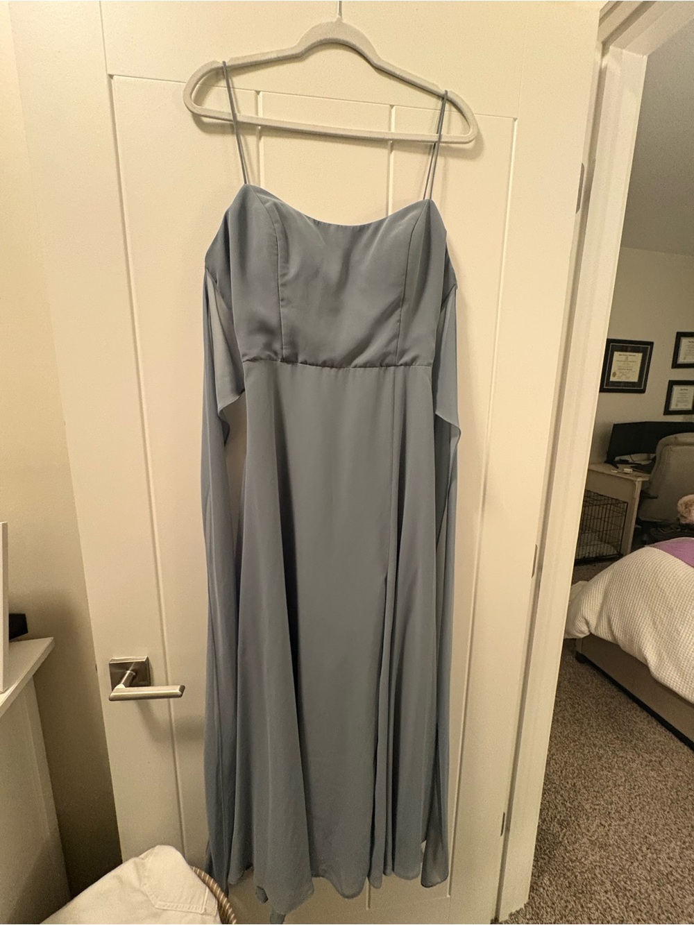 Jenny Yoo Light Blue Spaghetti Strap Maxi Dress